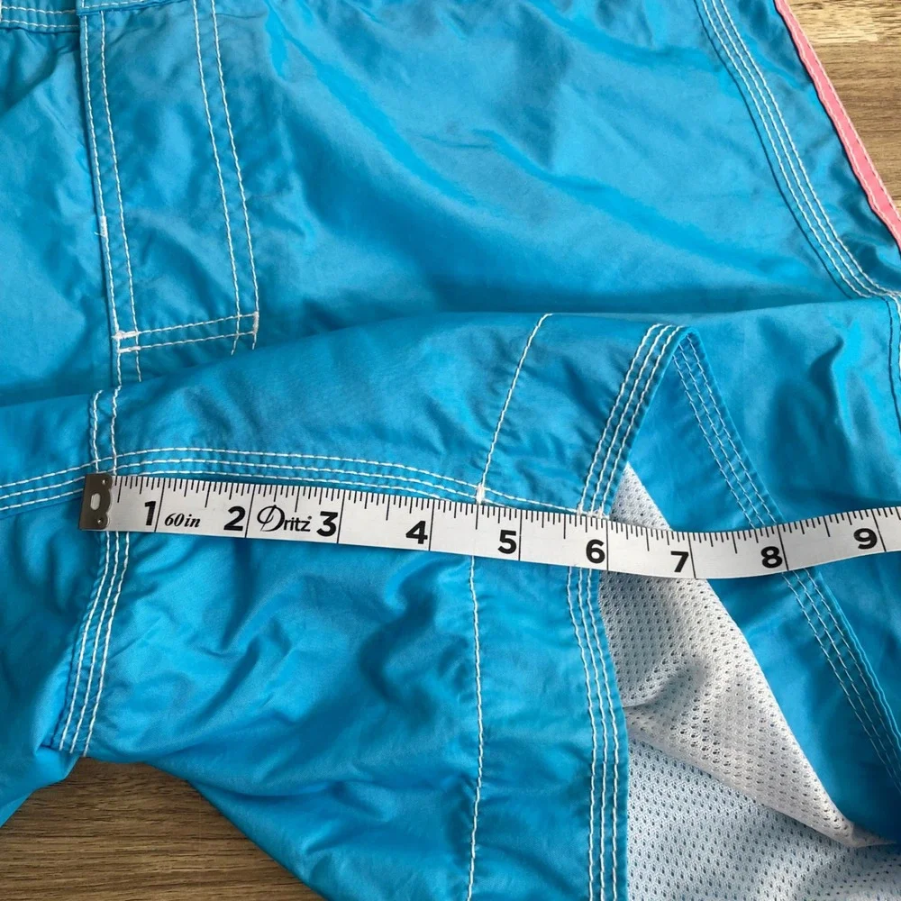 Vintage Hollister Mens Board Shorts Blue Seagull Logo Swim Trunks Medium Surf